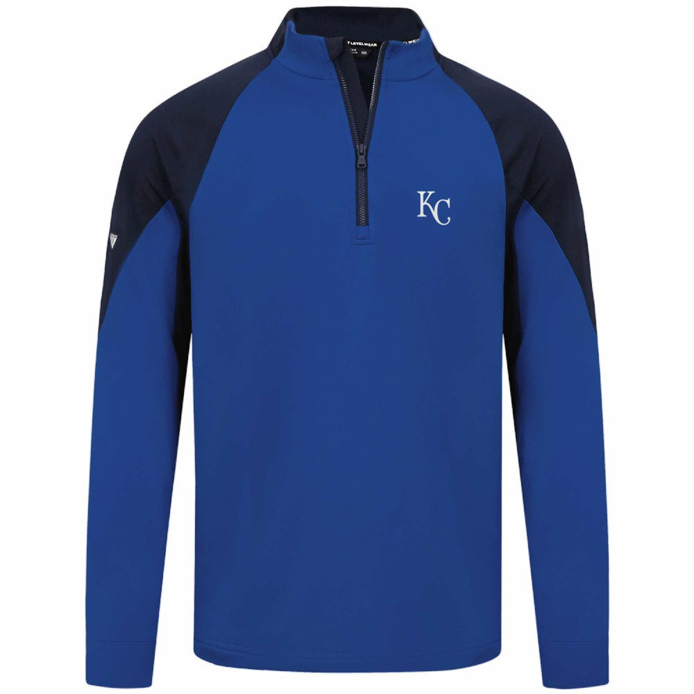 Kansas City Royals Levelwear Cadet Insignia 2.0 Raglan Quarter-Zip Jacket - Royal Jackets