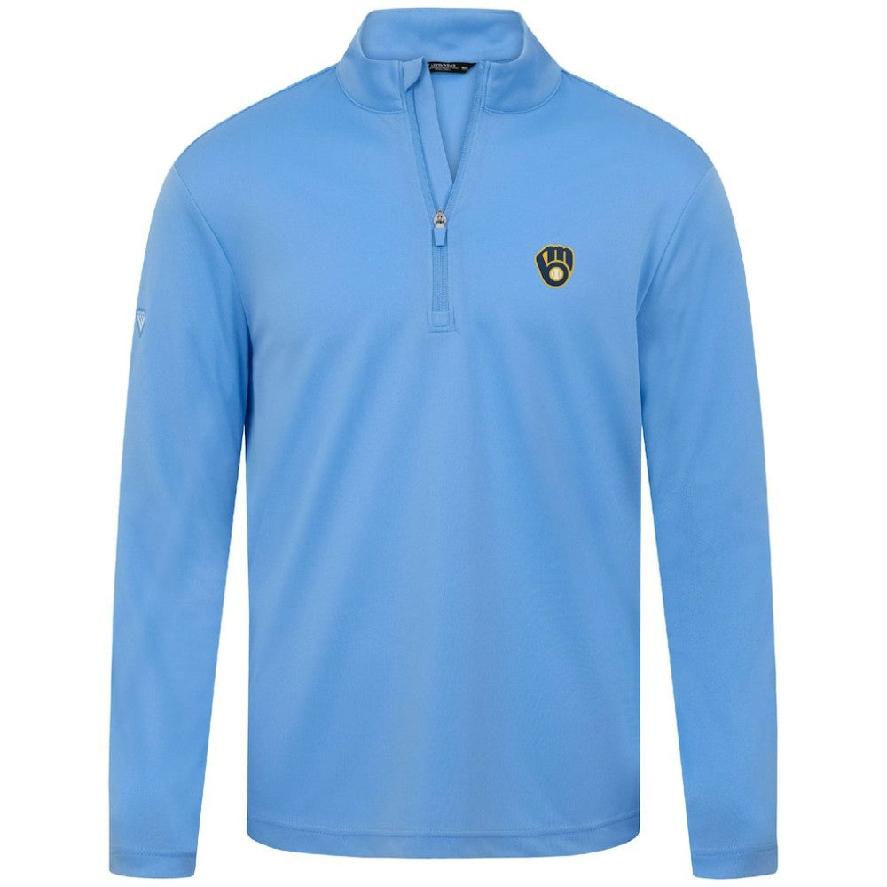 Milwaukee Brewers Levelwear Heron Insignia 2.0 Quarter-Zip Jacket - Powder Blue Jackets
