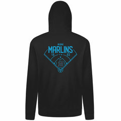 Miami Marlins Levelwear Podium Primary Pullover Hoodie - Black Hoodies