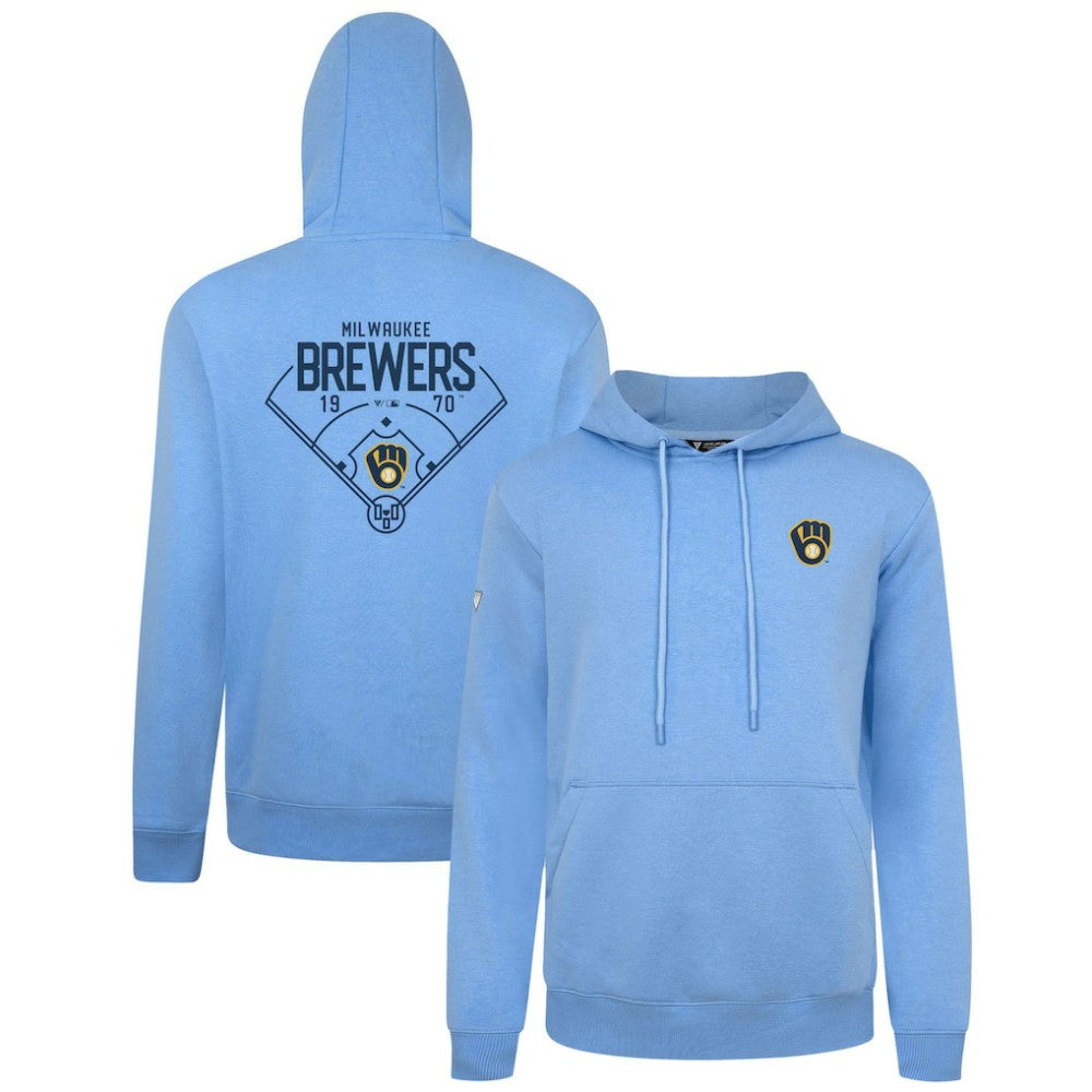 Milwaukee Brewers Levelwear Podium Primary Pullover Hoodie - Light Blue Hoodies