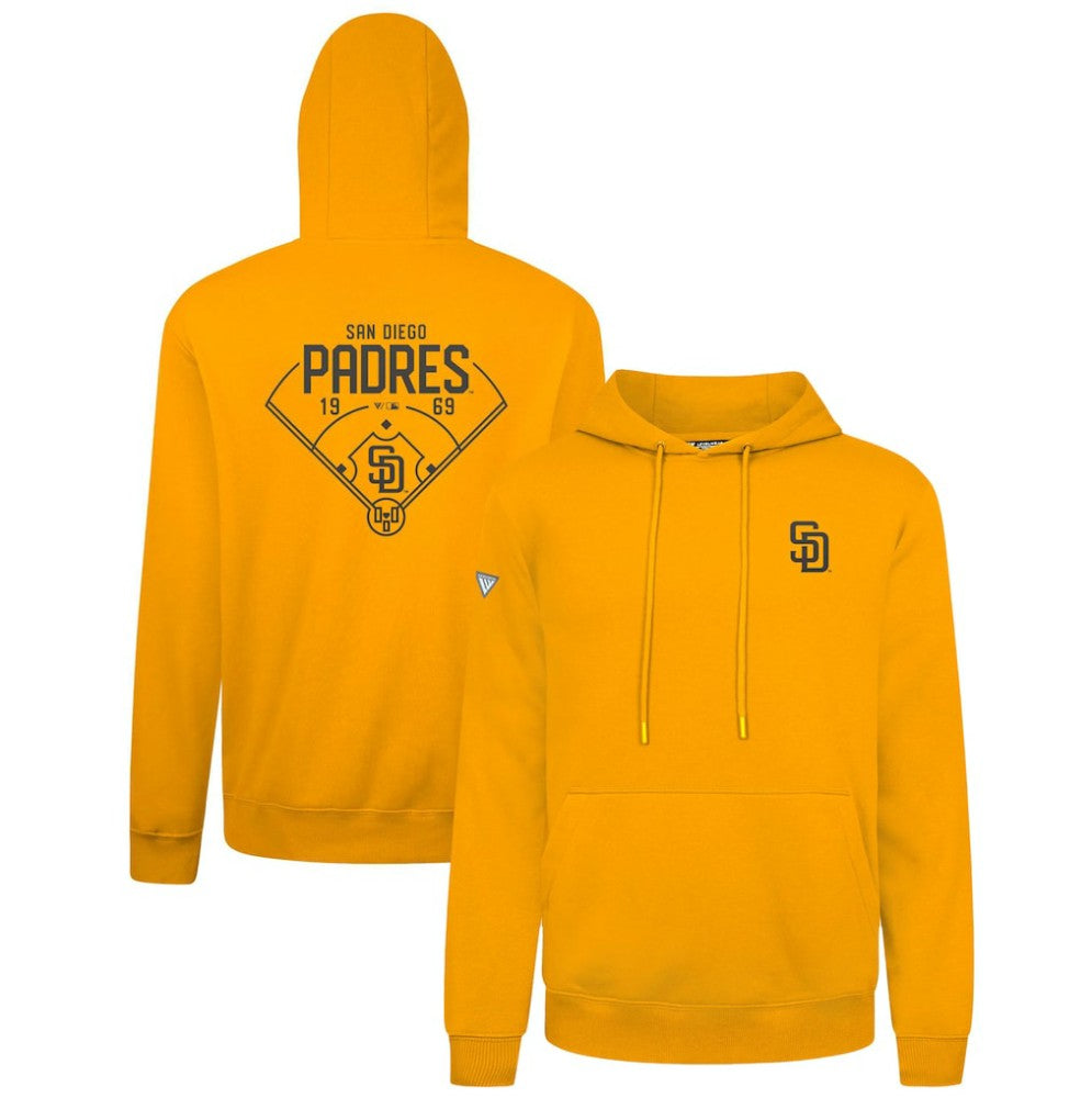 San Diego Padres Levelwear Podium Primary Pullover Hoodie - Gold Hoodies