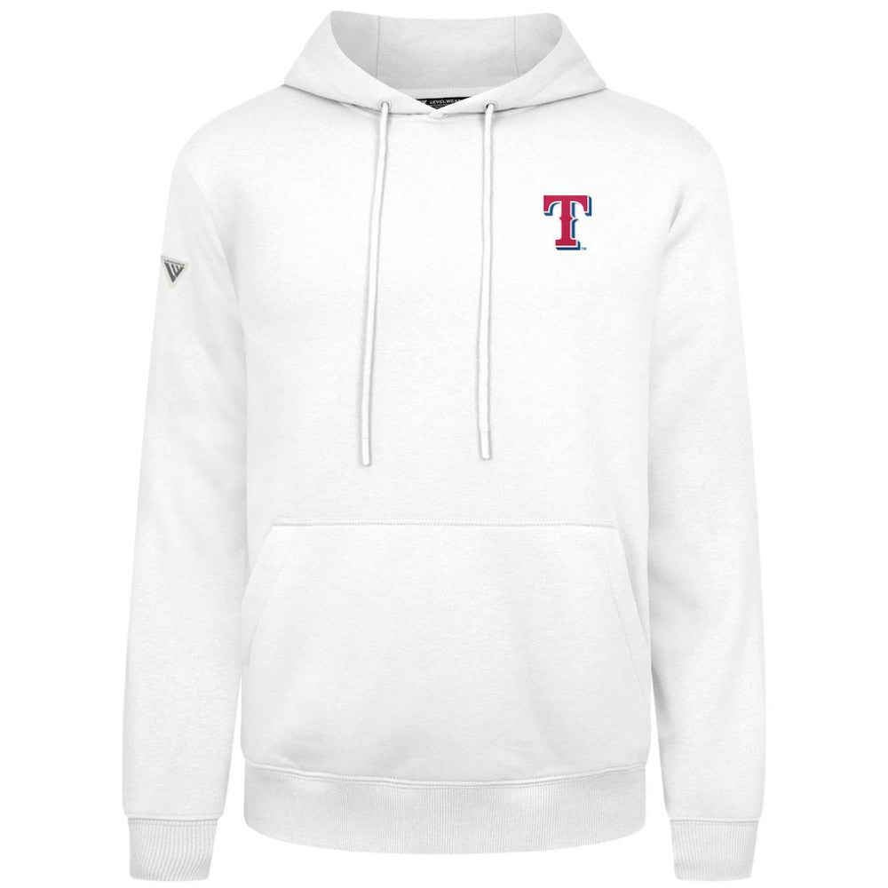 Texas Rangers Levelwear Podium Primary Pullover Hoodie - White Hoodies
