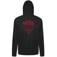 Cincinnati Reds Levelwear Podium Primary Pullover Hoodie - Black Hoodies