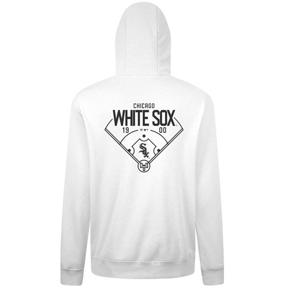 Chicago White Sox Levelwear Podium Primary Pullover Hoodie - White Hoodies