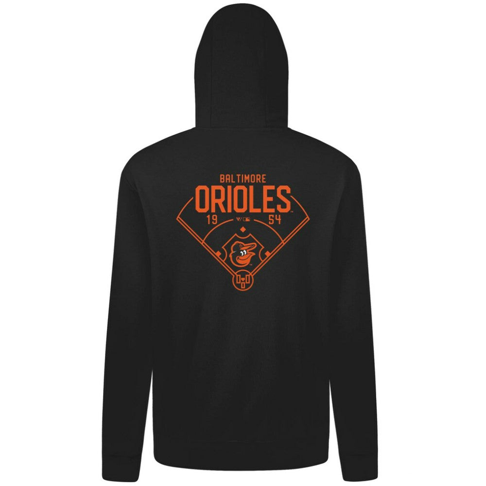 Baltimore Orioles Levelwear Podium Primary Pullover Hoodie - Black Hoodies