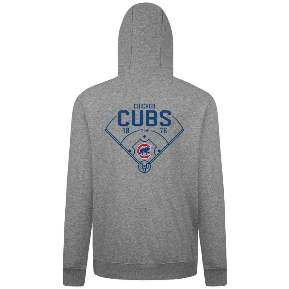 Chicago Cubs Levelwear Podium Primary Pullover Hoodie - Gray Hoodies