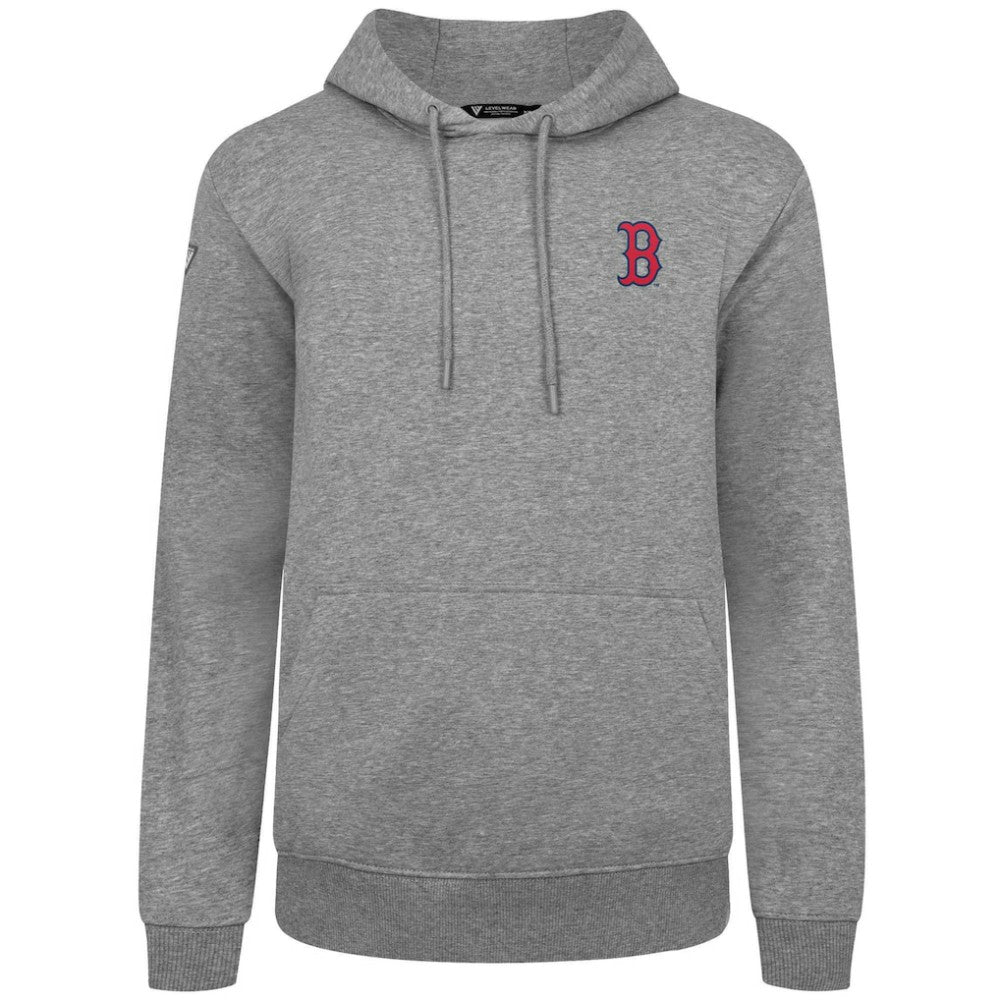 Boston Red Sox Levelwear Podium Primary Pullover Hoodie - Gray Hoodies
