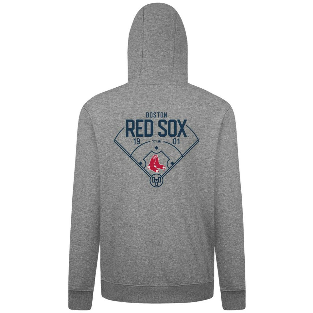 Boston Red Sox Levelwear Podium Primary Pullover Hoodie - Gray Hoodies