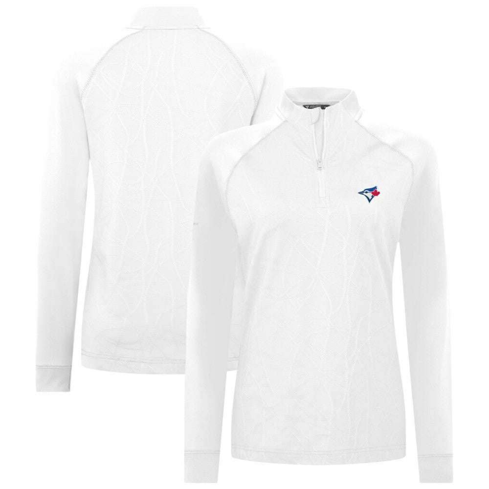 Toronto Blue Jays Levelwear Women's Amethyst Insignia 2.0 Quarter-Zip Jacket - White Jackets
