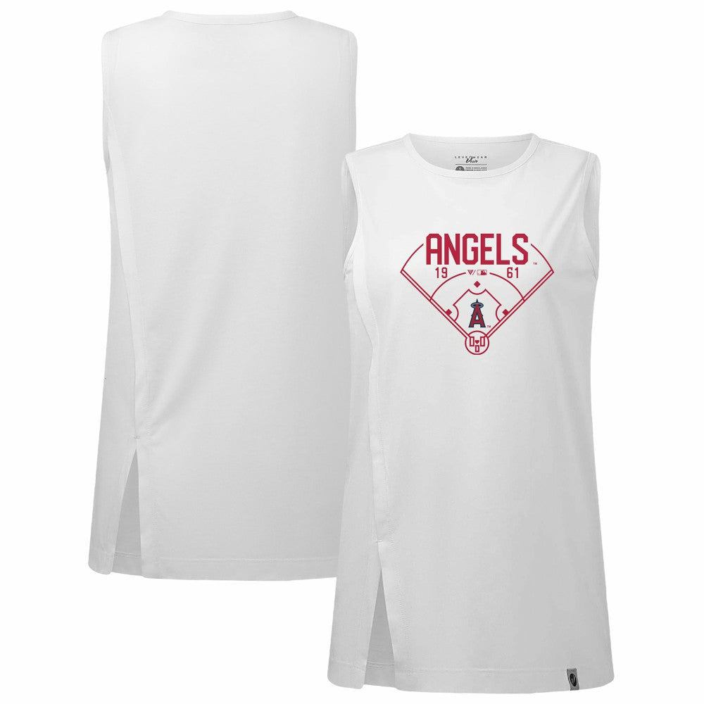 Los Angeles Angels Levelwear Women's Influx Home Field Tank Top - White Tanks