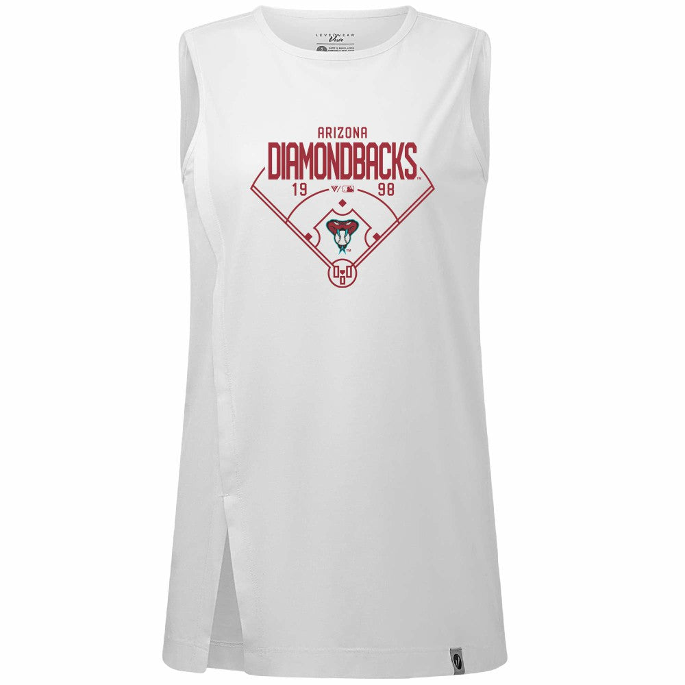 Arizona Diamondbacks Levelwear Women's Influx Home Field Tank Top - White Tanks