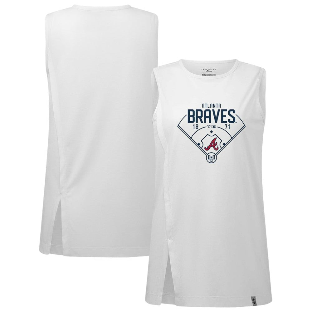 Atlanta Braves Levelwear Women's Influx Home Field Tank Top - White Tanks