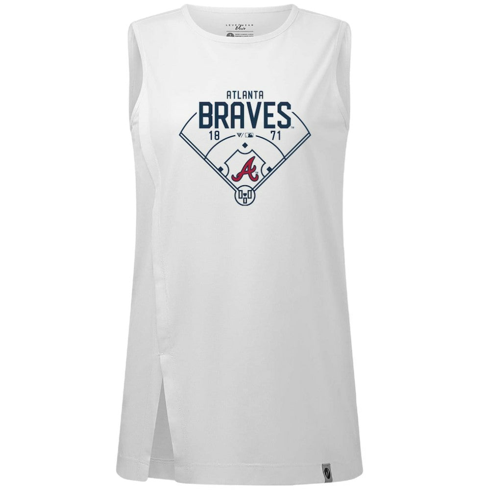 Atlanta Braves Levelwear Women's Influx Home Field Tank Top - White Tanks