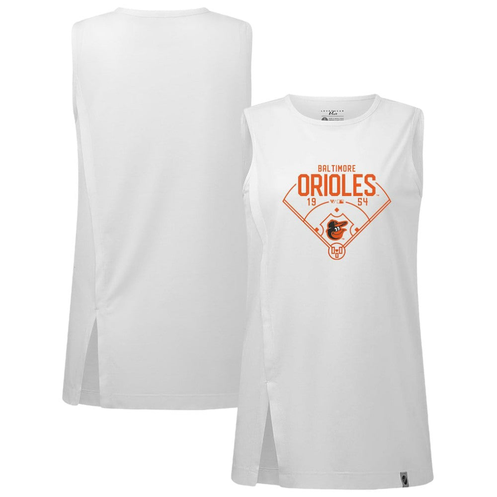 Baltimore Orioles Levelwear Women's Influx Home Field Tank Top - White Tanks