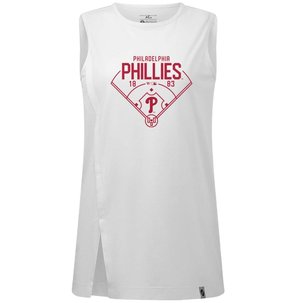 Philadelphia Phillies Levelwear Women's Influx Home Field Tank Top - White Tanks