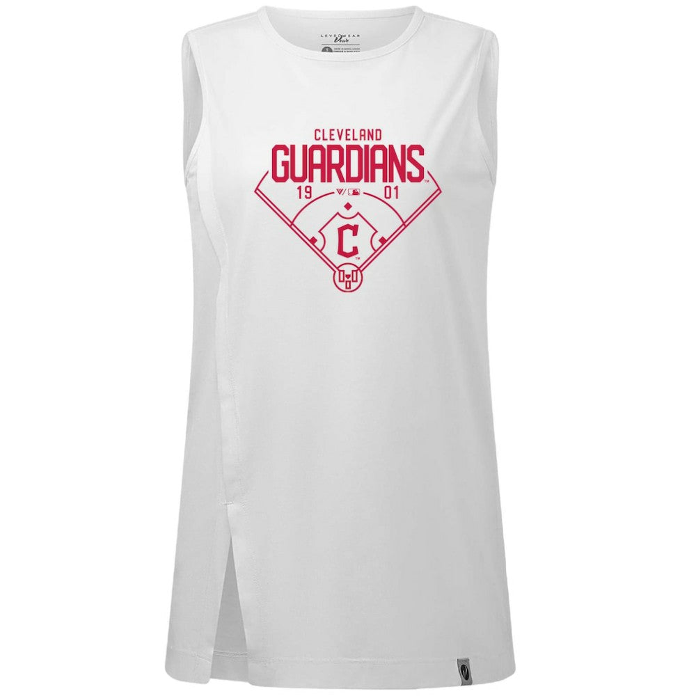 Cleveland Guardians Levelwear Women's Influx Home Field Tank Top - White Tanks