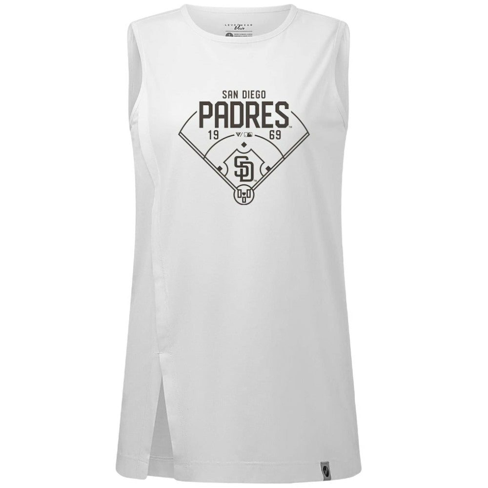 San Diego Padres Levelwear Women's Influx Home Field Tank Top - White Tanks