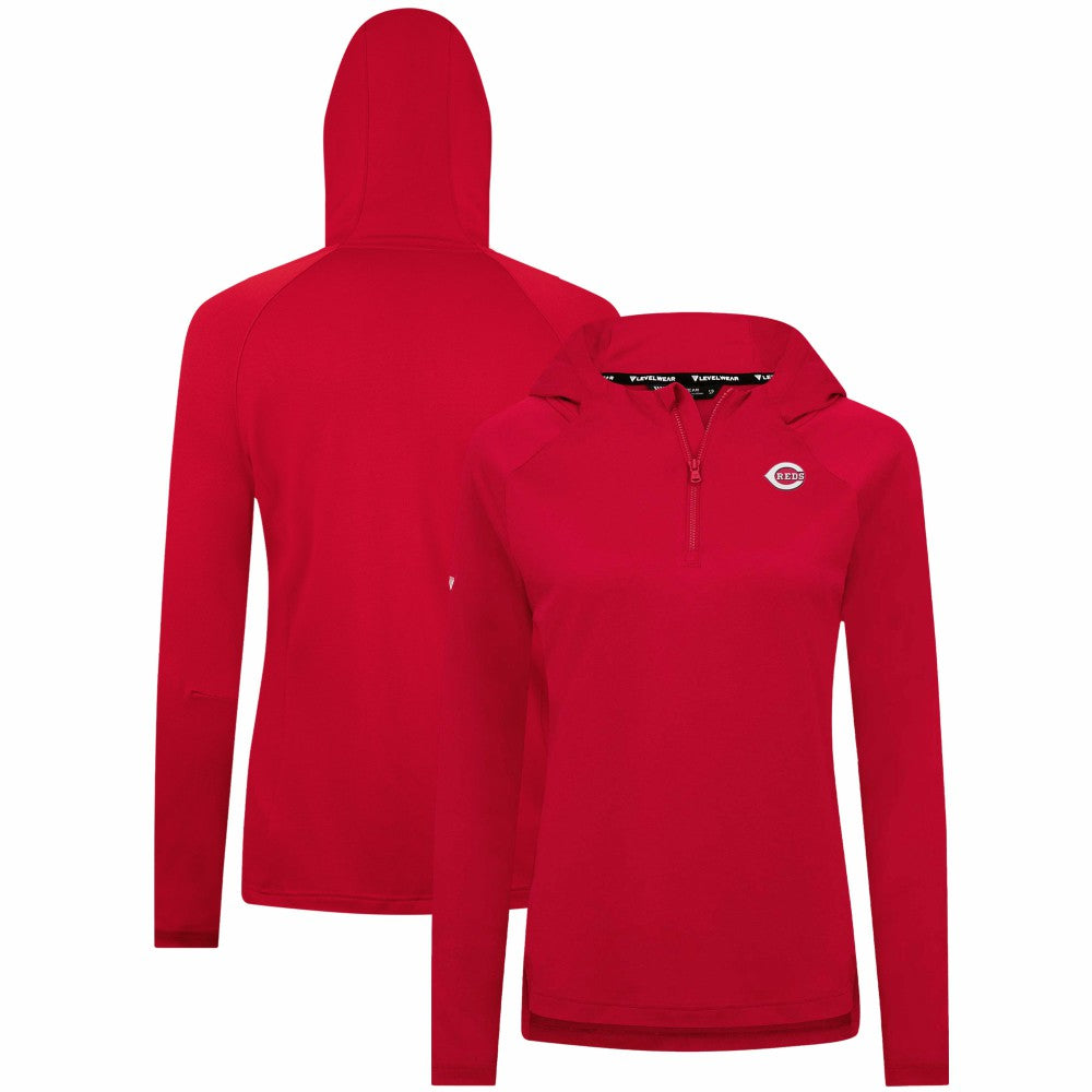 Cincinnati Reds Levelwear Women's Raven Insignia 2.0 Quarter-Zip Jacket - Red Jackets