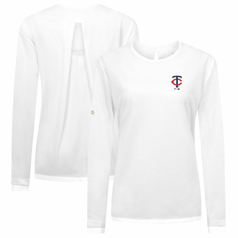 Minnesota Twins Levelwear Women's Sequoia Primary Logo Long Sleeve T-Shirt - White T-shirts