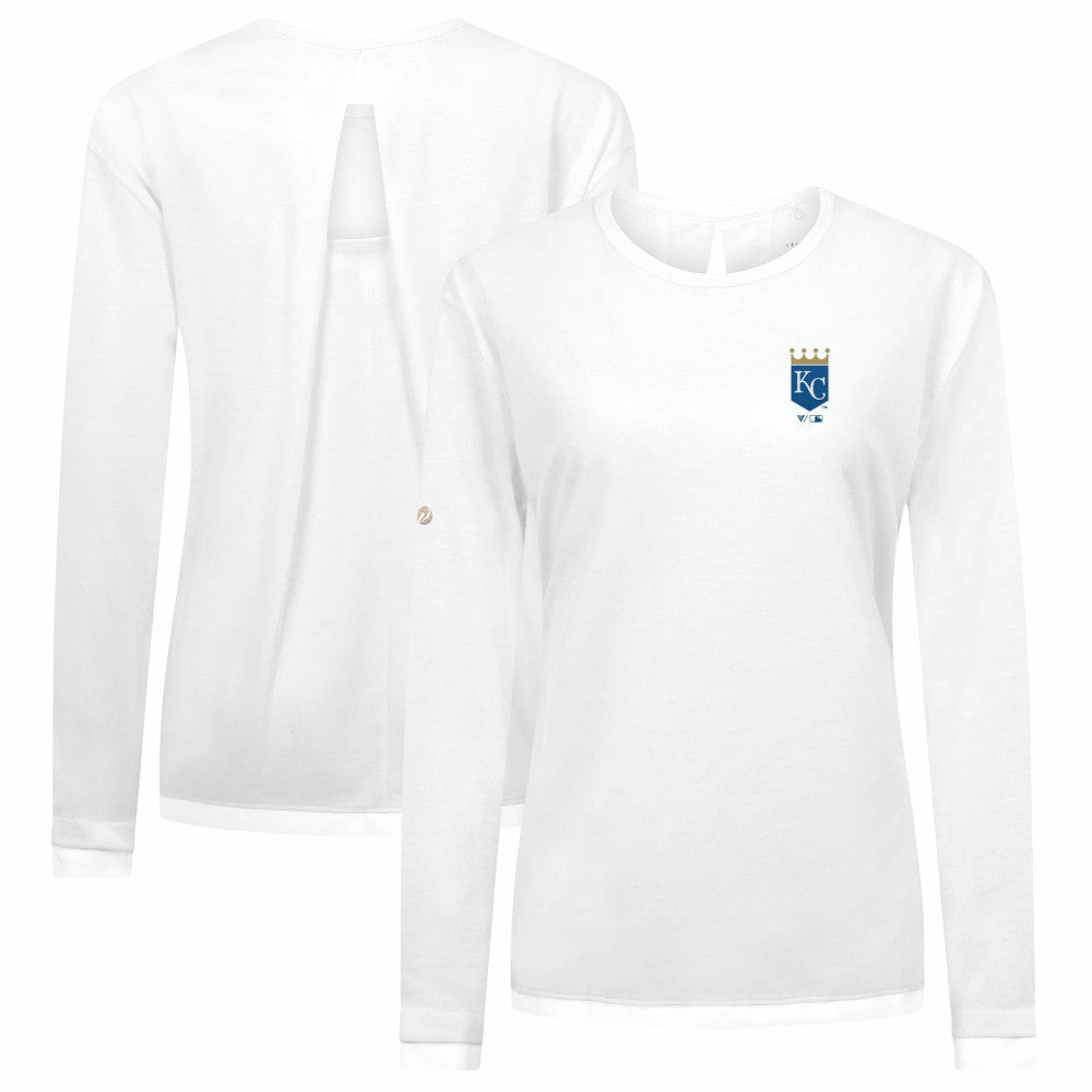 Kansas City Royals Levelwear Women's Sequoia Primary Logo Long Sleeve T-Shirt - White T-shirts