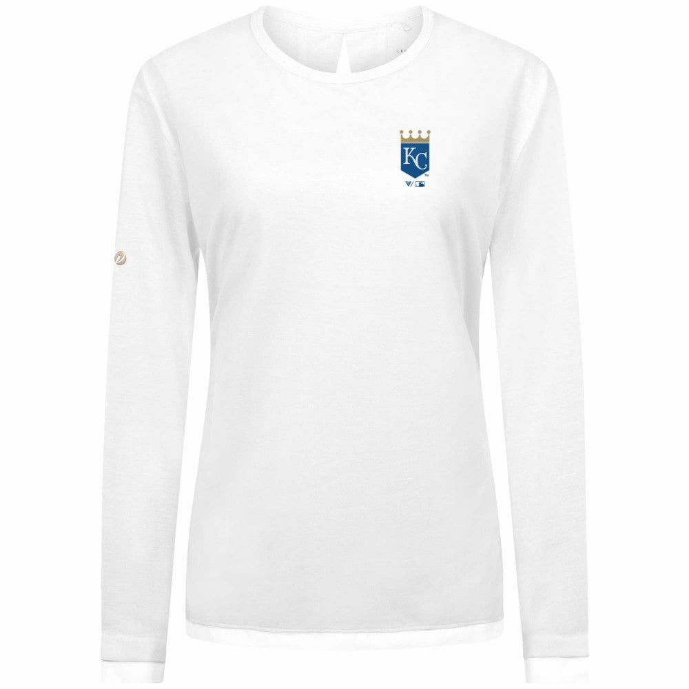 Kansas City Royals Levelwear Women's Sequoia Primary Logo Long Sleeve T-Shirt - White T-shirts
