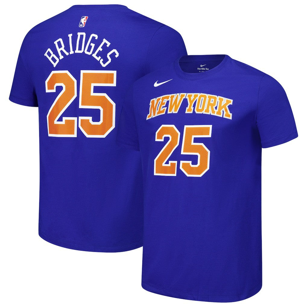 Mikal Bridges New York Knicks Unisex Name & Number T-Shirt Blue