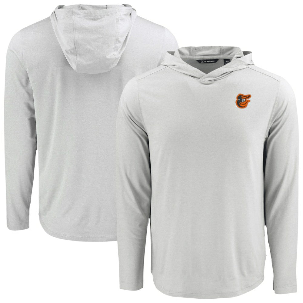 Baltimore Orioles Cutter & Buck Coastline Epic Comfort Recycled Eco Hoodie Long Sleeve T-Shirt - Gray Hoodies
