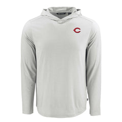Cincinnati Reds Cutter & Buck Coastline Epic Comfort Recycled Eco Hoodie Long Sleeve T-Shirt - Gray Hoodies