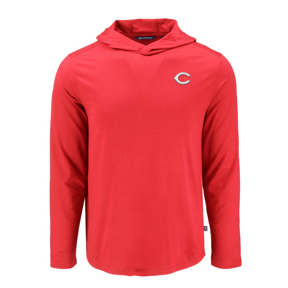Cincinnati Reds Cutter & Buck Coastline Epic Comfort Recycled Eco Hoodie Long Sleeve T-Shirt - Red Hoodies