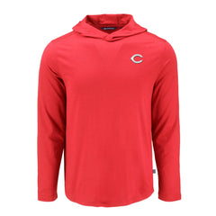 Cincinnati Reds Cutter & Buck Coastline Epic Comfort Recycled Eco Hoodie Long Sleeve T-Shirt - Red Hoodies