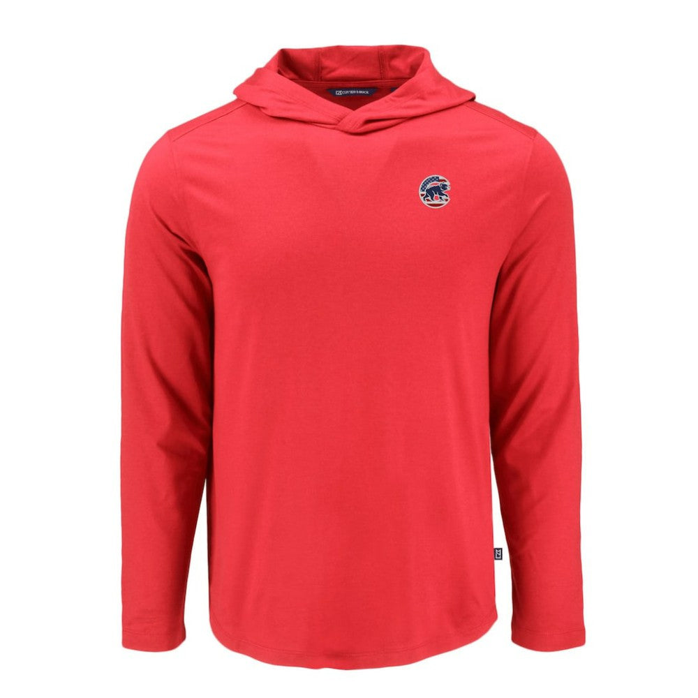 Chicago Cubs Cutter & Buck Coastline Epic Comfort Recycled Eco Hoodie Long Sleeve T-Shirt - Red Hoodies