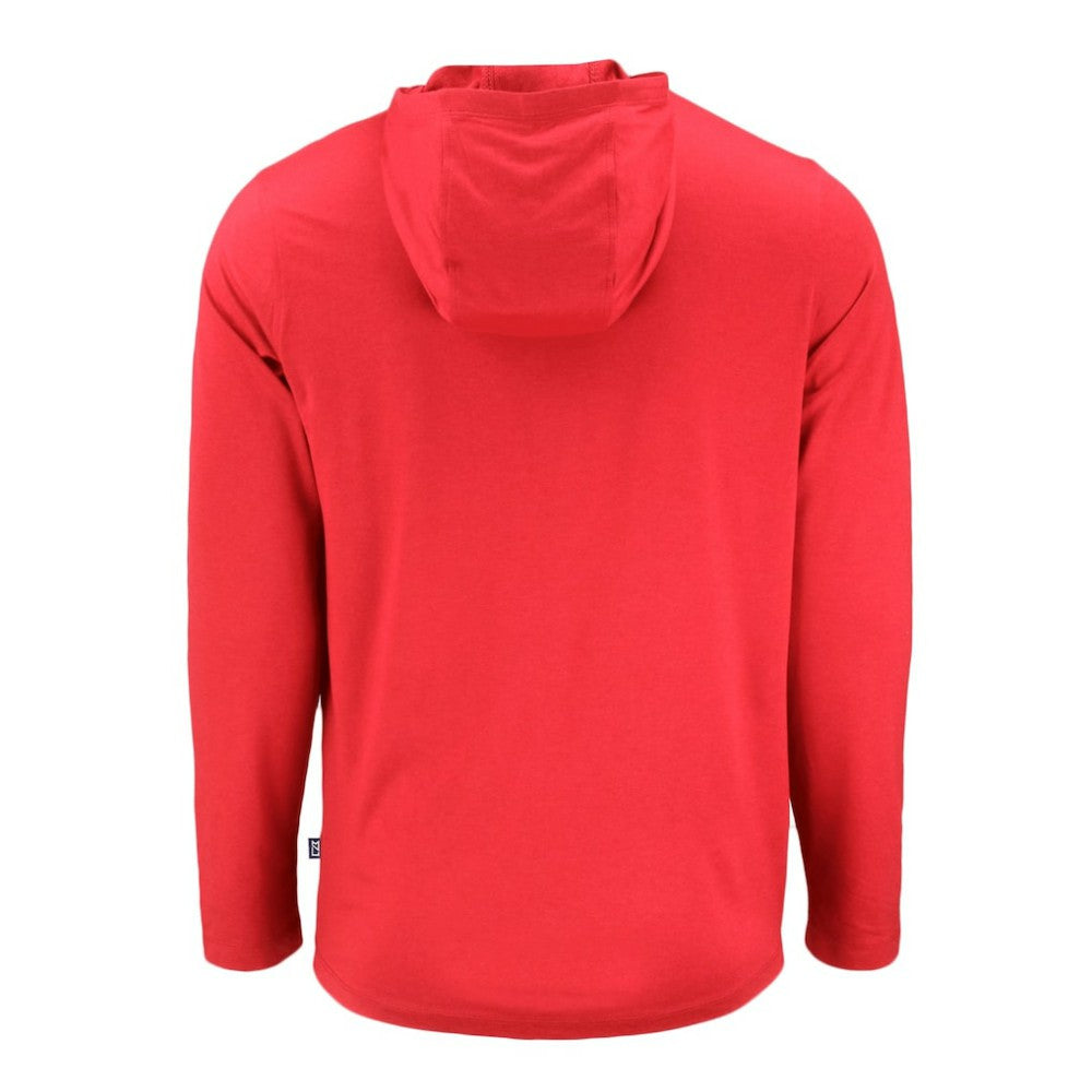 Chicago Cubs Cutter & Buck Coastline Epic Comfort Recycled Eco Hoodie Long Sleeve T-Shirt - Red Hoodies
