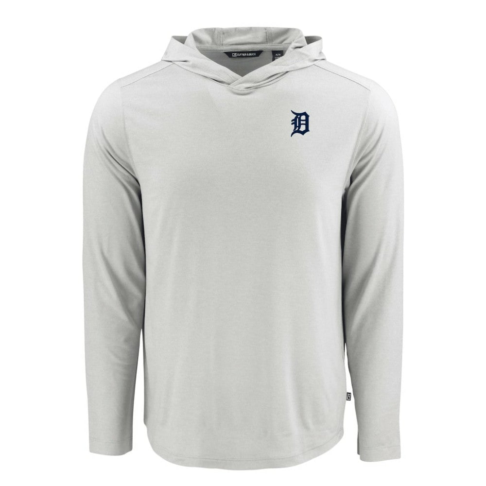 Detroit Tigers Cutter & Buck Coastline Epic Comfort Recycled Eco Hoodie Long Sleeve T-Shirt - Gray Hoodies