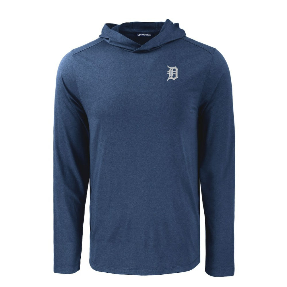 Detroit Tigers Cutter & Buck Coastline Epic Comfort Recycled Eco Hoodie Long Sleeve T-Shirt - Navy Hoodies