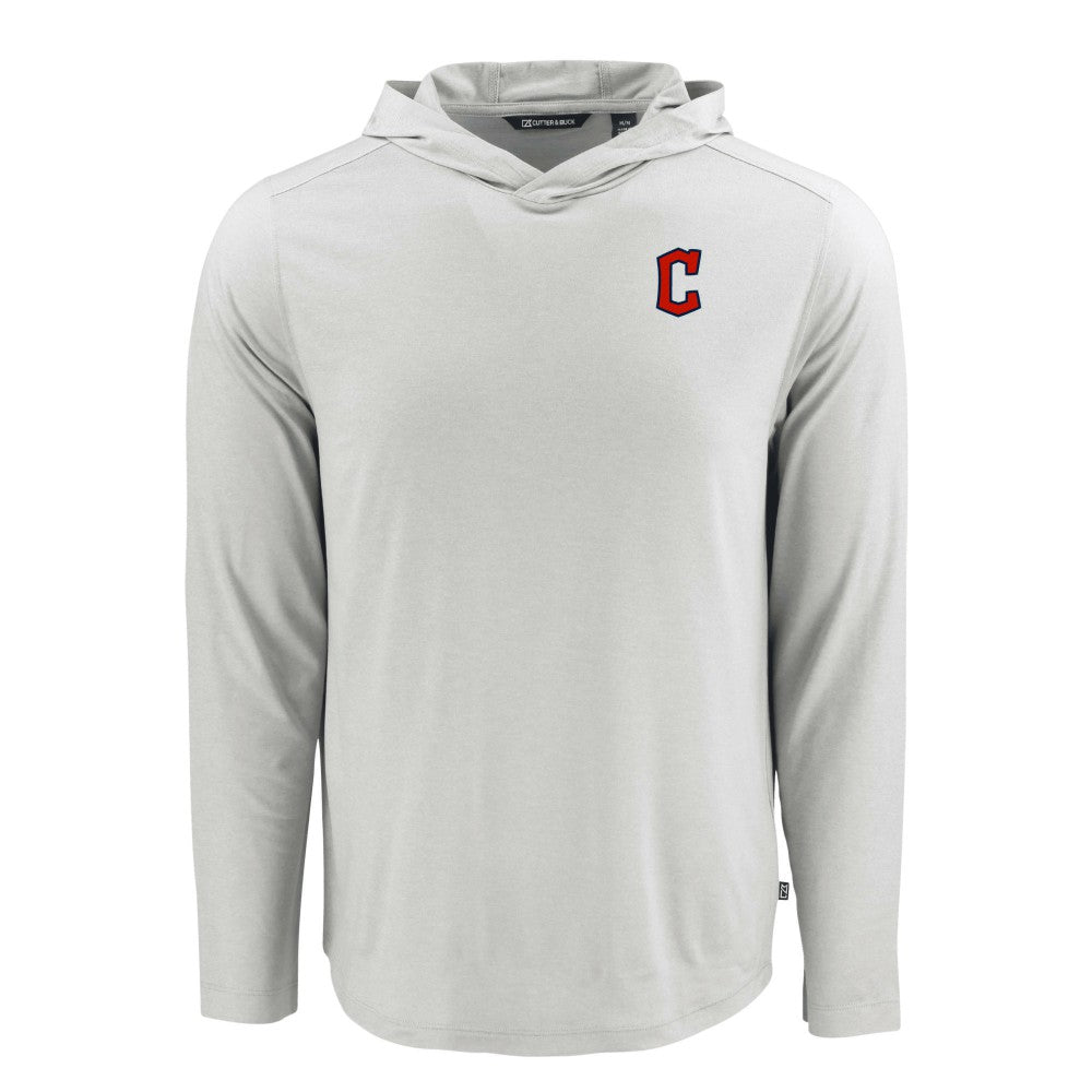 Cleveland Guardians Cutter & Buck Coastline Epic Comfort Recycled Eco Hoodie Long Sleeve T-Shirt - Gray Hoodies