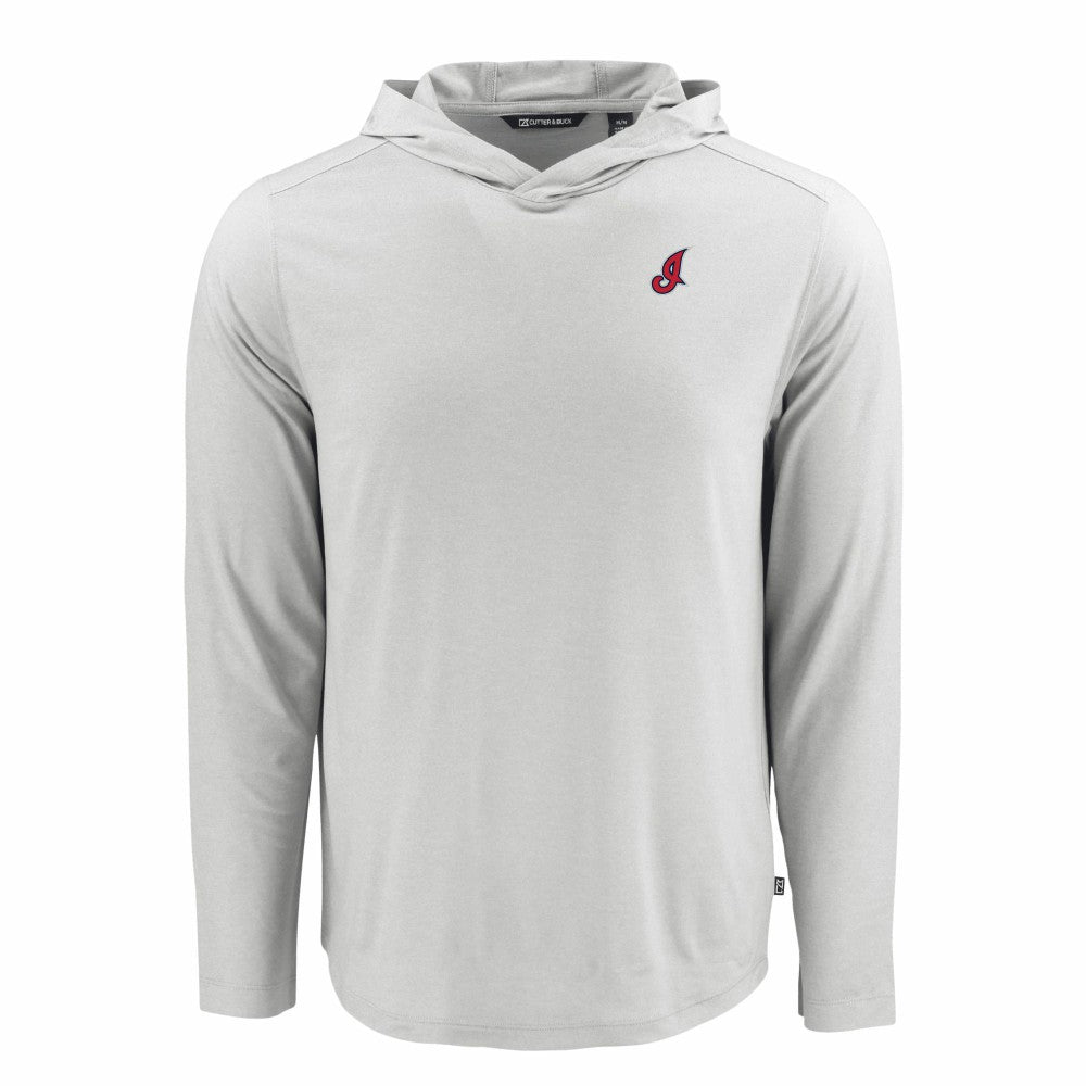 Cleveland Guardians Cutter & Buck Coastline Epic Comfort Recycled Eco Hoodie Long Sleeve T-Shirt - Gray Hoodies