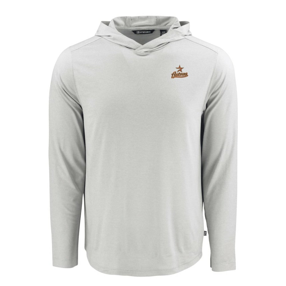 Houston Astros Cutter & Buck Coastline Epic Comfort Recycled Eco Hoodie Long Sleeve T-Shirt - Gray Hoodies