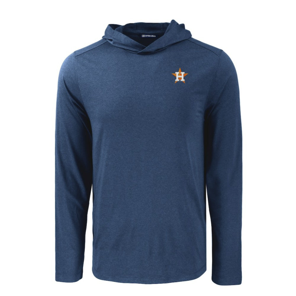 Houston Astros Cutter & Buck Coastline Epic Comfort Recycled Eco Hoodie Long Sleeve T-Shirt - Navy Hoodies
