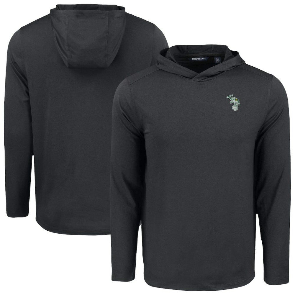 Athletics Cutter & Buck Coastline Epic Comfort Recycled Eco Hoodie Long Sleeve T-Shirt - Black Hoodies