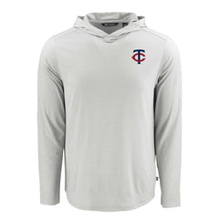 Minnesota Twins Cutter & Buck Coastline Epic Comfort Recycled Eco Hoodie Long Sleeve T-Shirt - Gray Hoodies