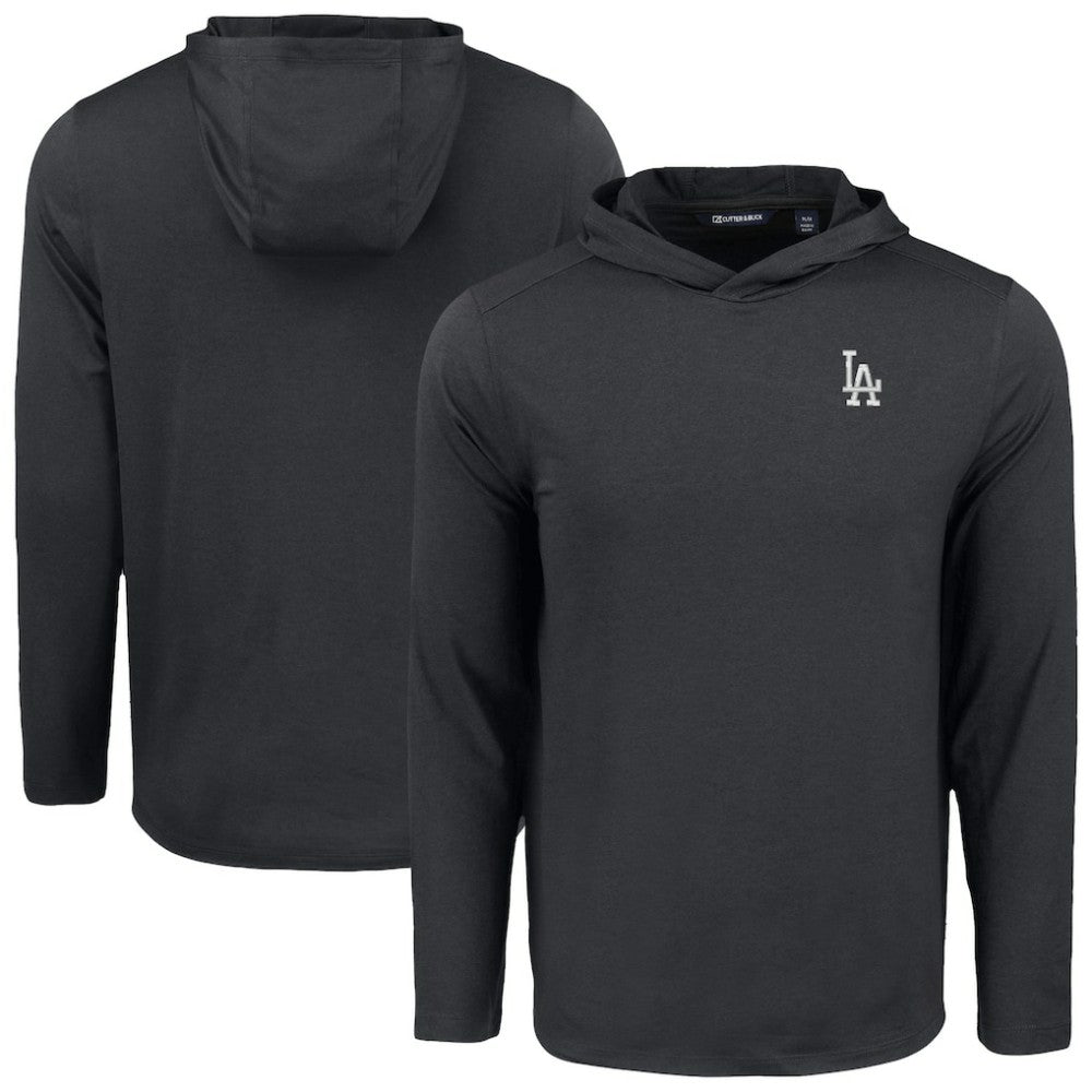 Los Angeles Dodgers Cutter & Buck Coastline Epic Comfort Recycled Eco Hoodie Long Sleeve T-Shirt - Black Hoodies