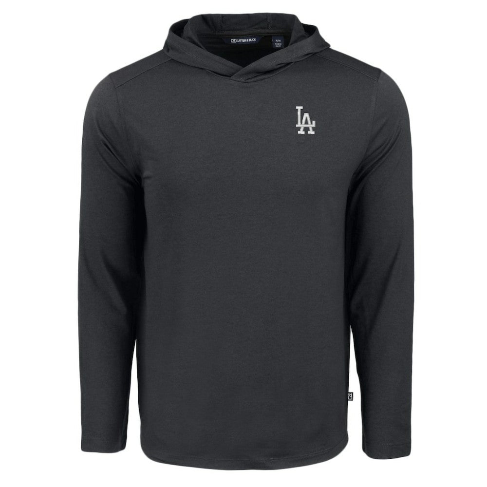 Los Angeles Dodgers Cutter & Buck Coastline Epic Comfort Recycled Eco Hoodie Long Sleeve T-Shirt - Black Hoodies