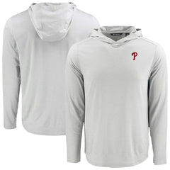 Philadelphia Phillies Cutter & Buck Coastline Epic Comfort Recycled Eco Hoodie Long Sleeve T-Shirt - Gray Hoodies