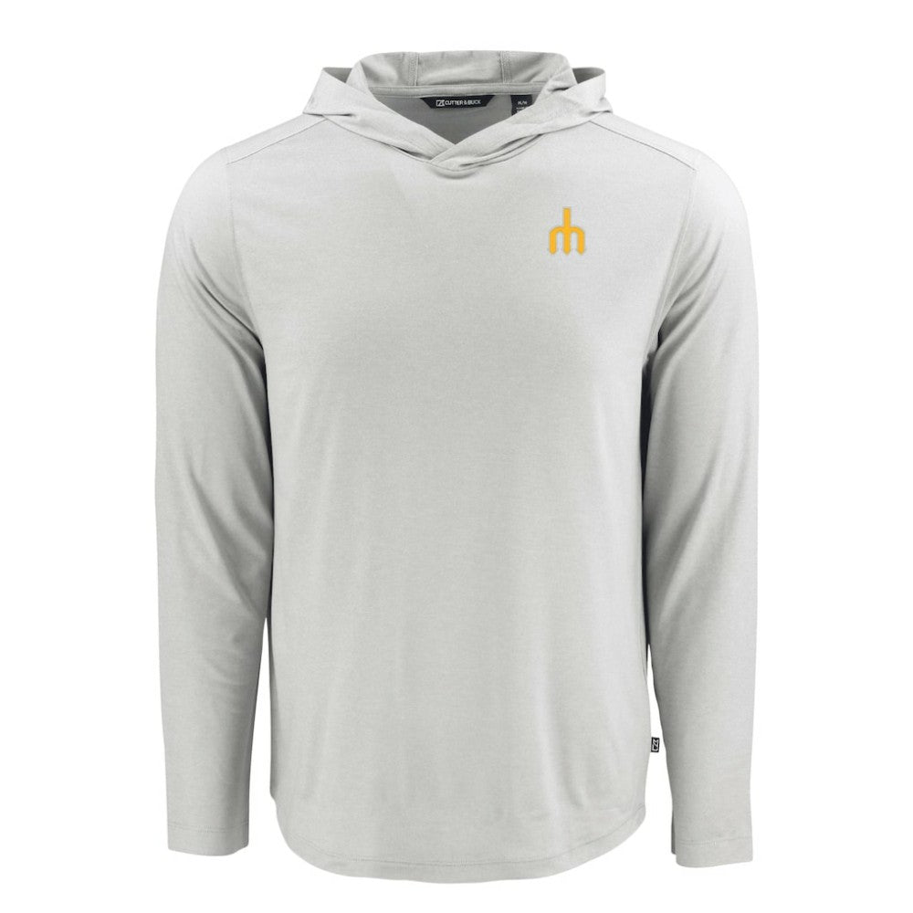 Seattle Mariners Cutter & Buck Coastline Epic Comfort Recycled Eco Hoodie Long Sleeve T-Shirt - Gray Hoodies