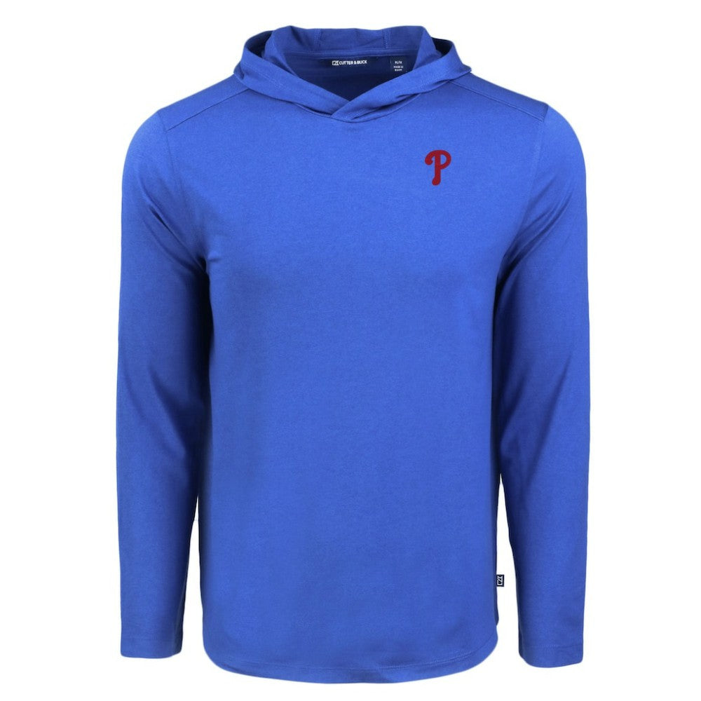 Philadelphia Phillies Cutter & Buck Coastline Epic Comfort Recycled Eco Hoodie Long Sleeve T-Shirt - Royal Hoodies