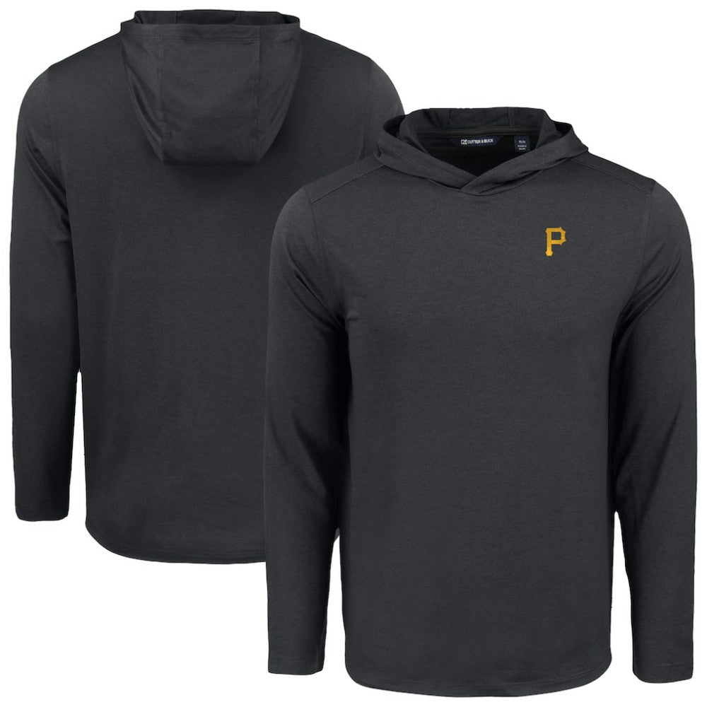 Pittsburgh Pirates Cutter & Buck Coastline Epic Comfort Recycled Eco Hoodie Long Sleeve T-Shirt - Black Hoodies