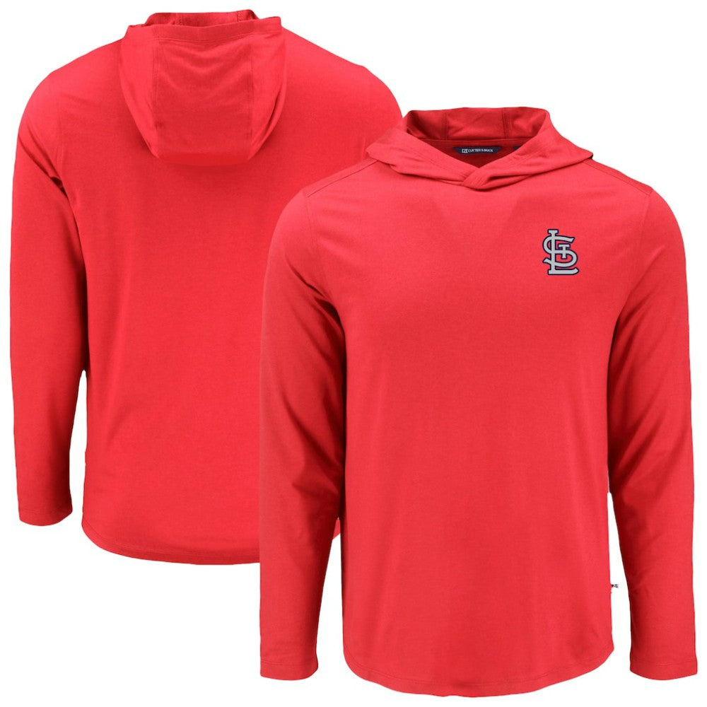 St. Louis Cardinals Cutter & Buck Coastline Epic Comfort Recycled Eco Hoodie Long Sleeve T-Shirt - Red Hoodies