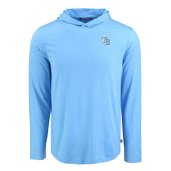 Tampa Bay Rays Cutter & Buck Coastline Epic Comfort Recycled Eco Hoodie Long Sleeve T-Shirt - Light Blue Hoodies