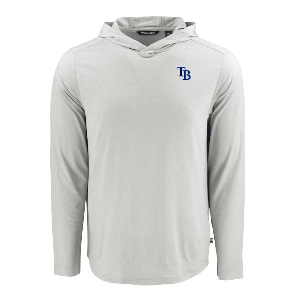 Tampa Bay Rays Cutter & Buck Coastline Epic Comfort Recycled Eco Hoodie Long Sleeve T-Shirt - Gray Hoodies