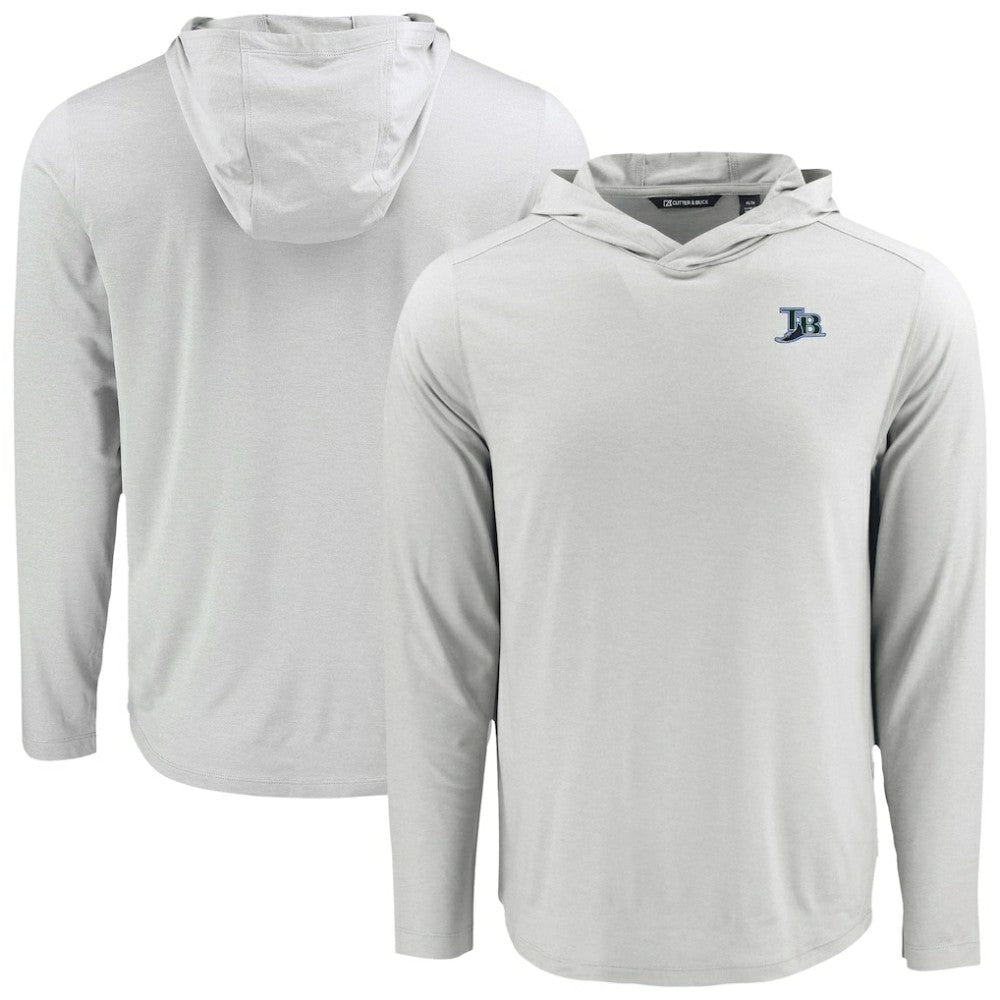Tampa Bay Rays Cutter & Buck Coastline Epic Comfort Recycled Eco Hoodie Long Sleeve T-Shirt - Gray Hoodies